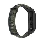 For Xiaomi Mi Band 5 Nylon Two-Section Loop Watch Band(Army Green Black)