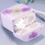 For AirPods 1 / 2 Beautiful Ladies Flowers Pattern Wireless Earphone Protective Case(Purple)