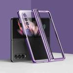 For Samsung Galaxy Z Fold3 5G Electroplating PC Full Coverage Shockproof Phone Case(Purple)