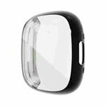 For Fitbit Versa 4 / Sense 2 Electroplating Full Coverage TPU Watch Case(Black)