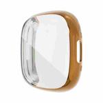 For Fitbit Versa 4 / Sense 2 Electroplating Full Coverage TPU Watch Case(Gold)