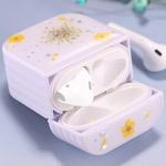 For AirPods 1 / 2 Gypsophila Flowers Pattern Wireless Earphone Protective Case(Yellow)
