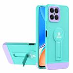 For Honor X8 Small Tail Holder TPU+PC Phone Case(Light Green+Purple)