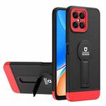 For Honor X8 Small Tail Holder TPU+PC Phone Case(Black+Red)