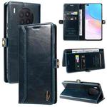 For Huawei nova 8i GQUTROBE RFID Blocking Oil Wax Leather Phone Case(Blue)