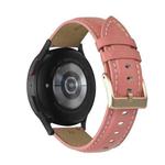 For Samsung Galaxy Watch5 40mm / 44mm Stitching Genuine Leather Watch Band(Rose Red+Gold)