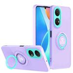 For Honor X7/Play 30 Plus Eagle Eye Ring Holder Phone Case(Purple + Light Green)