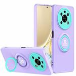 For Honor X9/X30 Eagle Eye Ring Holder Phone Case(Purple + Light Green)