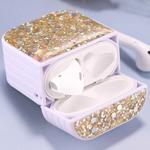 For AirPods 1 / 2 Glitter Sequins Wireless Earphone Protective Case(Gold)