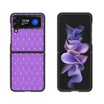 For Samsung Galaxy Z Flip3 5G Flash Drill Leather Shockproof Protective Phone Case(Purple)