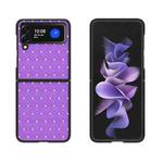 For Samsung Galaxy Z Flip4 Flash Drill Leather Shockproof Protective Phone Case(Purple)
