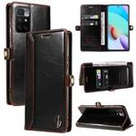 For Xiaomi Redmi 10 GQUTROBE RFID Blocking Oil Wax Leather Phone Case(Brown)