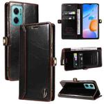 For Xiaomi Redmi 10 5G GQUTROBE RFID Blocking Oil Wax Leather Phone Case(Brown)