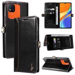 For Xiaomi Redmi 10A / 9C GQUTROBE RFID Blocking Oil Wax Leather Phone Case(Black)