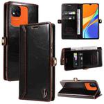 For Xiaomi Redmi 10A / 9C GQUTROBE RFID Blocking Oil Wax Leather Phone Case(Brown)