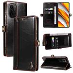 For Xiaomi Poco F3 / Redmi K40 GQUTROBE RFID Blocking Oil Wax Leather Phone Case(Brown)