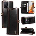 For Xiaomi 11T GQUTROBE RFID Blocking Oil Wax Leather Phone Case(Brown)