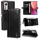 For Xiaomi 12 GQUTROBE RFID Blocking Oil Wax Leather Phone Case(Black)