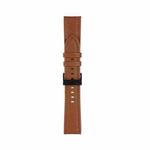 22mm For Samsung Galaxy Watch5 40mm / 44mm Litchi Texture Leather Watch Band(Dark Brown)