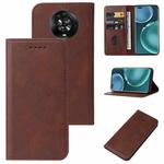 For Honor Magic4 Magnetic Closure Leather Phone Case(Brown)
