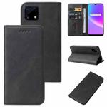 For Realme C25 Magnetic Closure Leather Phone Case(Black)