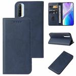 For Realme XT Magnetic Closure Leather Phone Case(Blue)