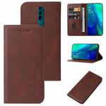 For OPPO Reno 10x Zoom Magnetic Closure Leather Phone Case(Brown)