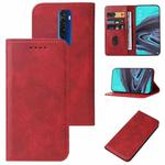 For OPPO Reno2 Magnetic Closure Leather Phone Case(Red)