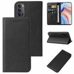 For OPPO Reno4 5G Magnetic Closure Leather Phone Case(Black)