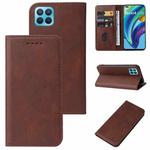 For OPPO Reno4 Lite Magnetic Closure Leather Phone Case(Brown)