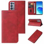 For OPPO Reno6 Pro+ 5G Magnetic Closure Leather Phone Case(Red)