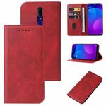 For OPPO F11 Magnetic Closure Leather Phone Case(Red)