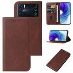 For OPPO K9 Pro Magnetic Closure Leather Phone Case(Brown)
