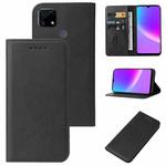 For Realme C25s Magnetic Closure Leather Phone Case(Black)