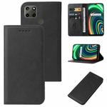 For Realme C25Y Magnetic Closure Leather Phone Case(Black)