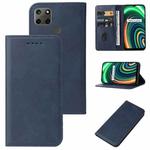 For Realme C25Y Magnetic Closure Leather Phone Case(Blue)