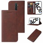 For OPPO Reno Ace Magnetic Closure Leather Phone Case(Brown)
