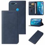 For OPPO A12 Magnetic Closure Leather Phone Case(Blue)