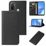 For OPPO A53s Magnetic Closure Leather Phone Case(Black)