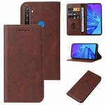 For Realme 5 / 5i / 5s / 6i / Narzo 20A Magnetic Closure Leather Phone Case(Brown)