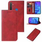 For Realme 5 / 5i / 5s / 6i / Narzo 20A Magnetic Closure Leather Phone Case(Red)