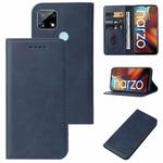 For Realme Narzo 20 Magnetic Closure Leather Phone Case(Blue)