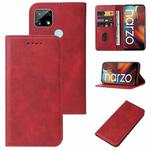 For Realme Narzo 20 Magnetic Closure Leather Phone Case(Red)