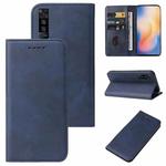 For vivo X50 5G Magnetic Closure Leather Phone Case(Blue)