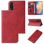 For vivo X50 5G Magnetic Closure Leather Phone Case(Red)