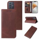 For vivo S12 5G / V23 5G Magnetic Closure Leather Phone Case(Brown)