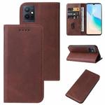 For vivo T1 5G Magnetic Closure Leather Phone Case(Brown)