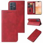 For vivo V23 Pro Magnetic Closure Leather Phone Case(Red)