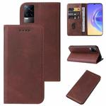 For vivo V21e 4G / Y73 2021 Magnetic Closure Leather Phone Case(Brown)