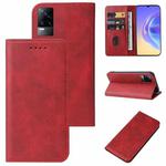 For vivo V21e 4G / Y73 2021 Magnetic Closure Leather Phone Case(Red)
